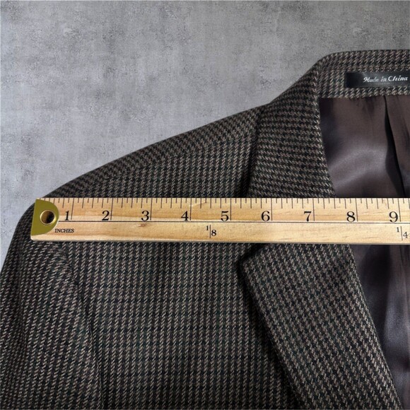 $398 RALPH LAUREN Mens Blazer Sport Coat Two Button Jacket 46L WOOL Brown Suits - Picture 7 of 14